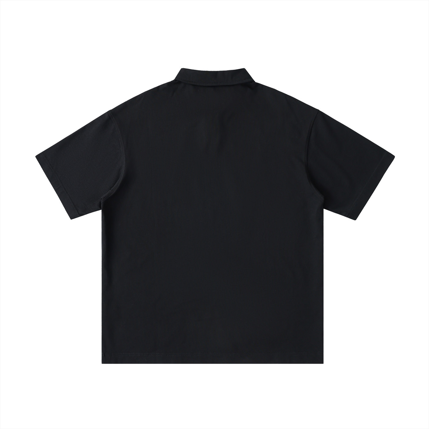 Black polo shirt on a white background