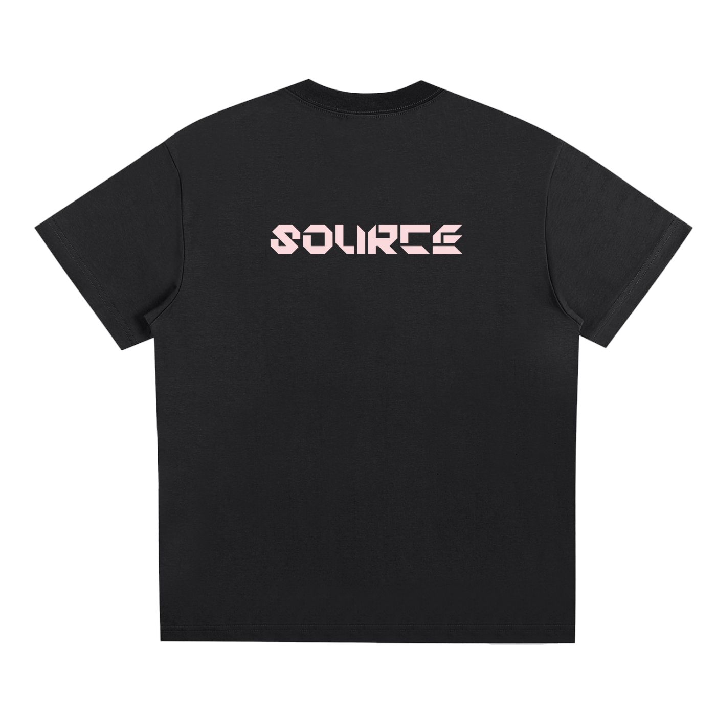 Black t-shirt with 'SOURICE' logo on a white background