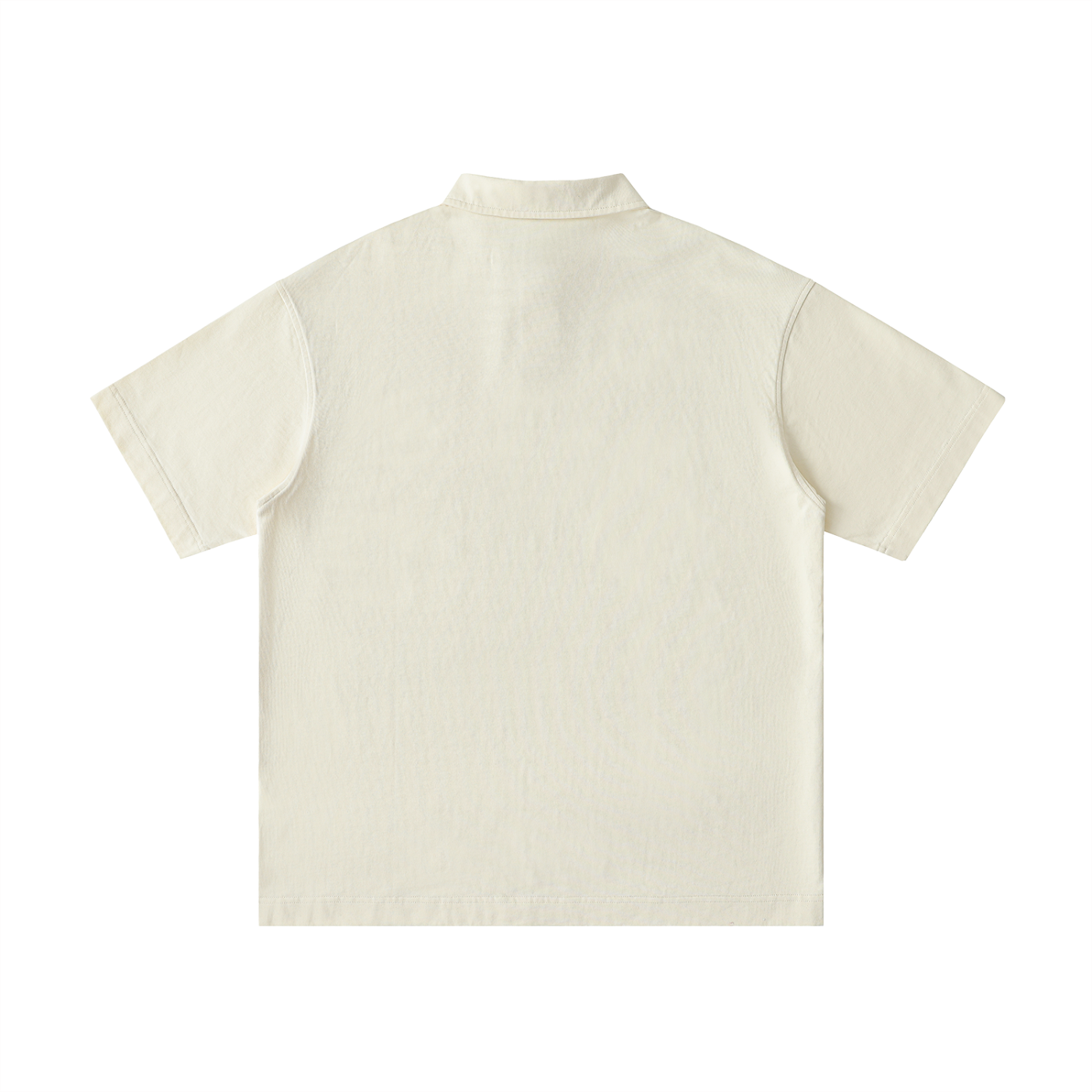 Beige short-sleeve shirt on a white background