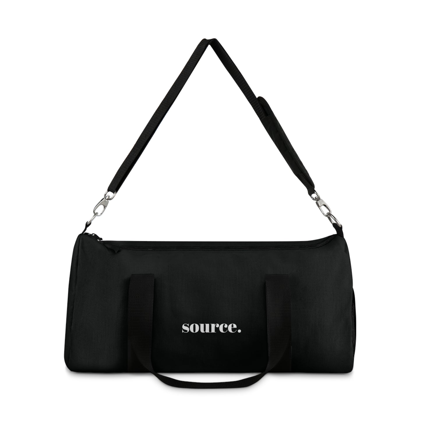 Black bag with 'source.' branding on a white background
