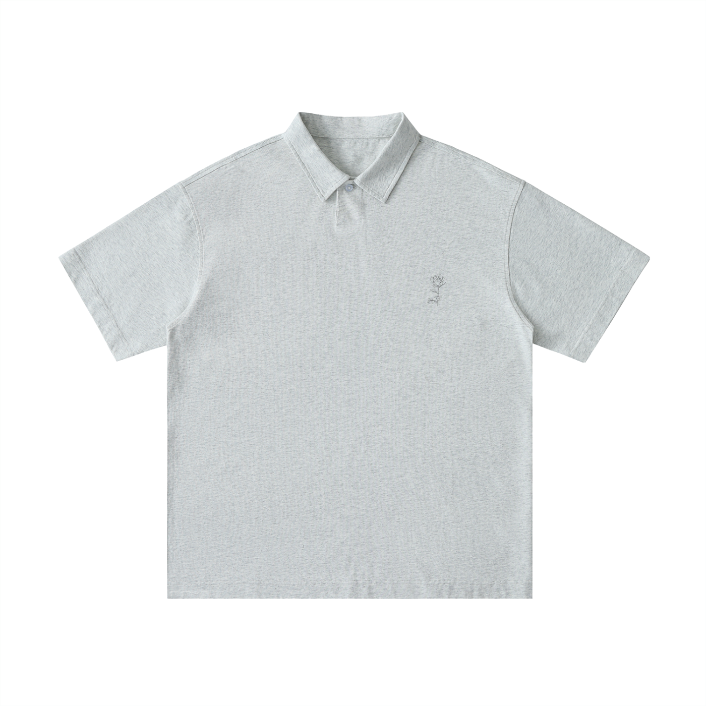 Light gray polo shirt on a white background