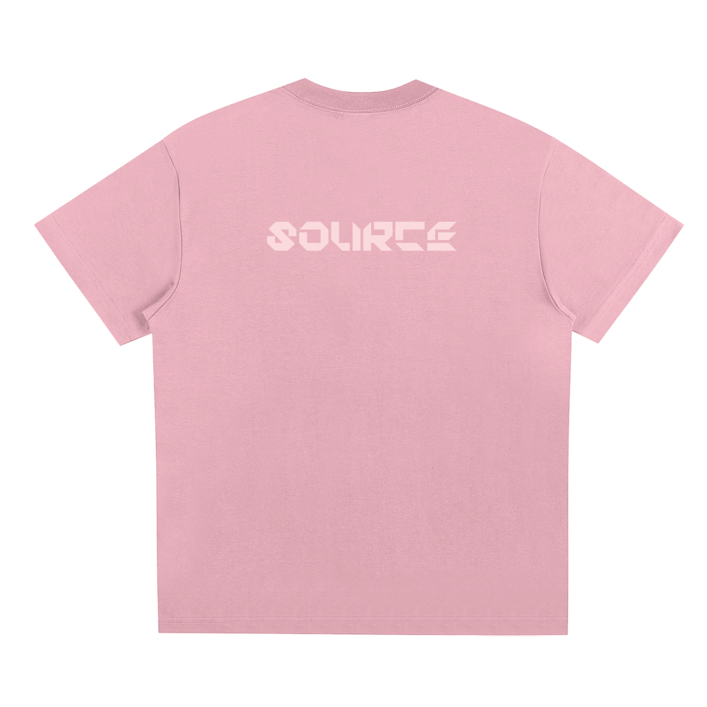 Pink t-shirt with 'SOLRICE' logo on a white background