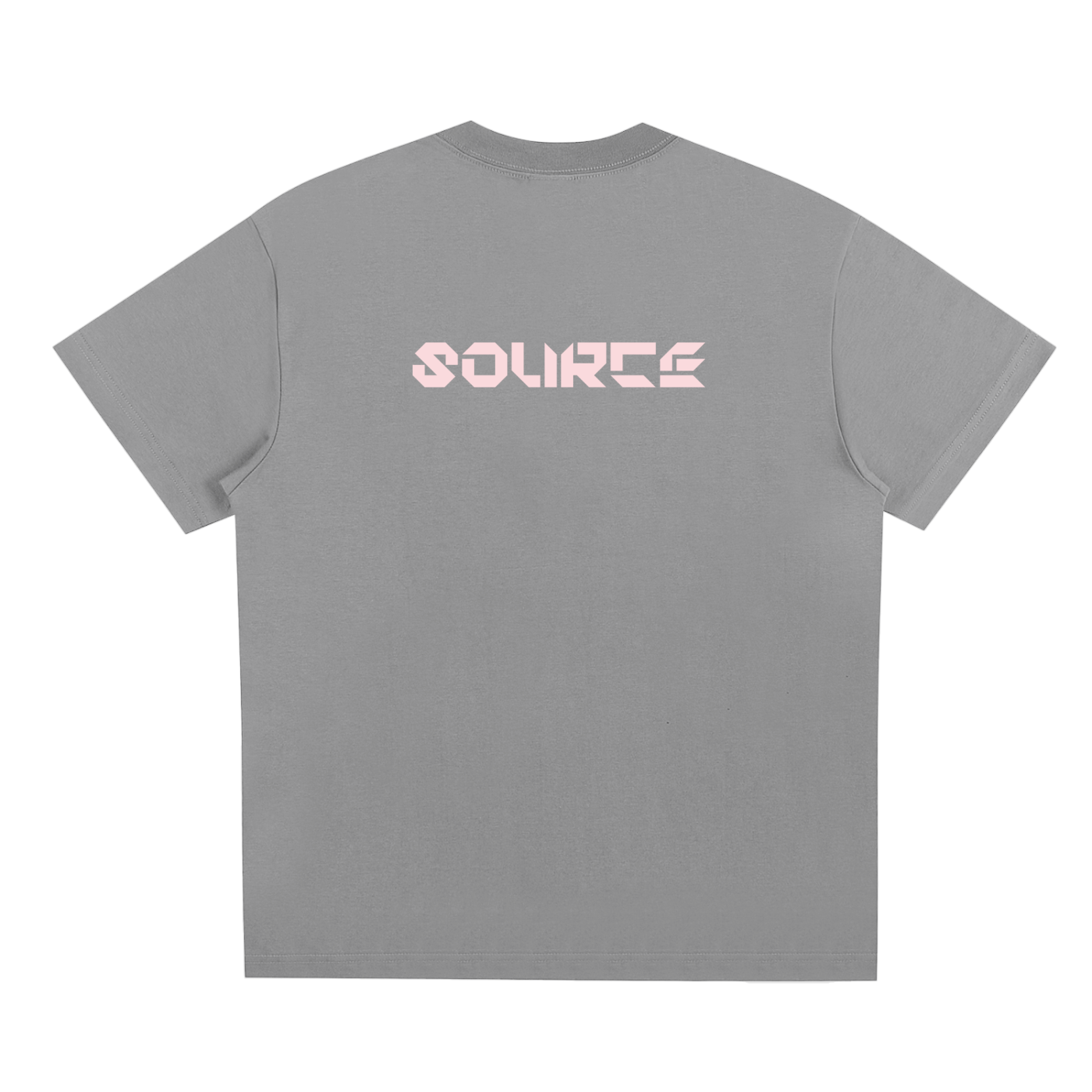 Gray t-shirt with 'SOLRICE' logo on the back against a white background