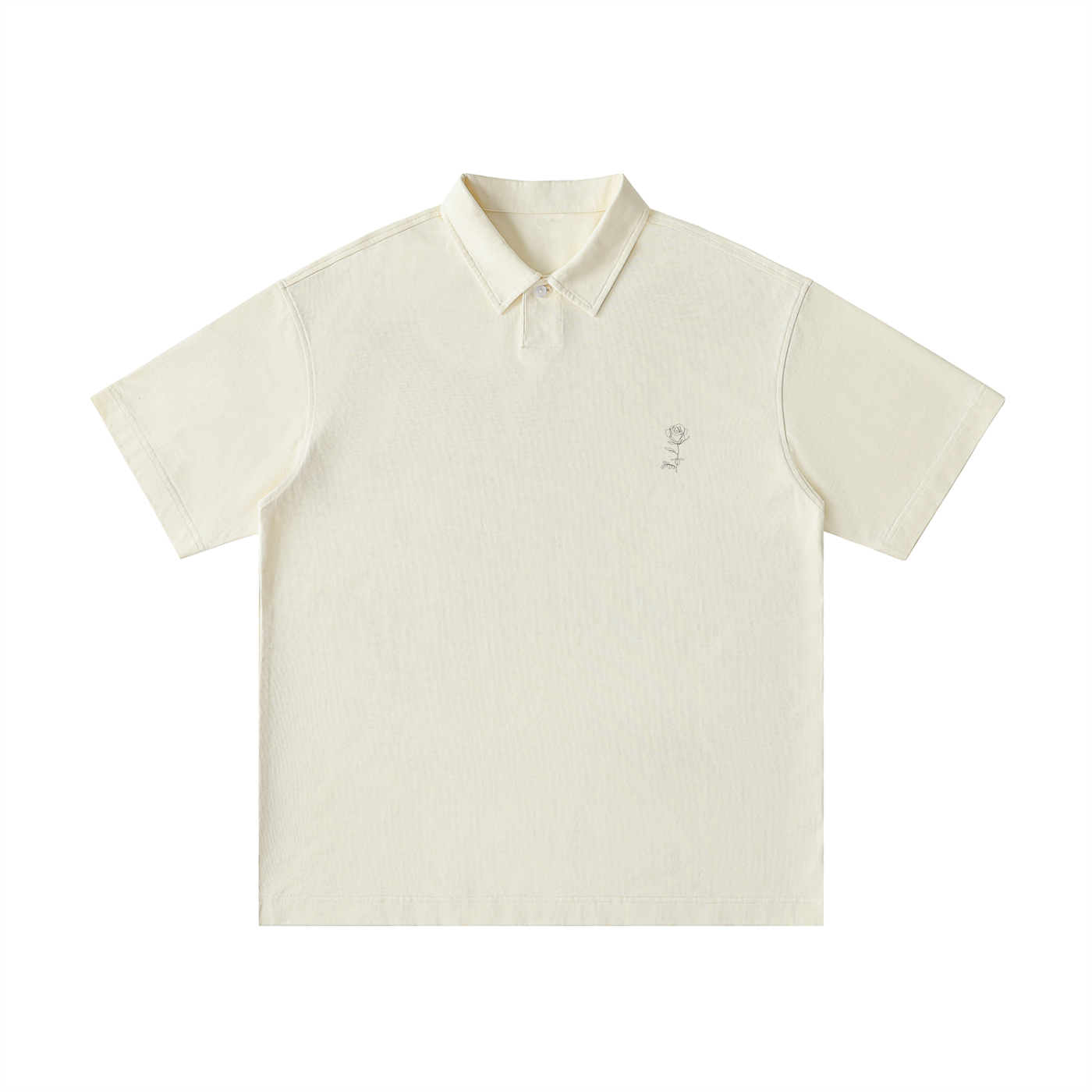 Beige polo shirt on a white background