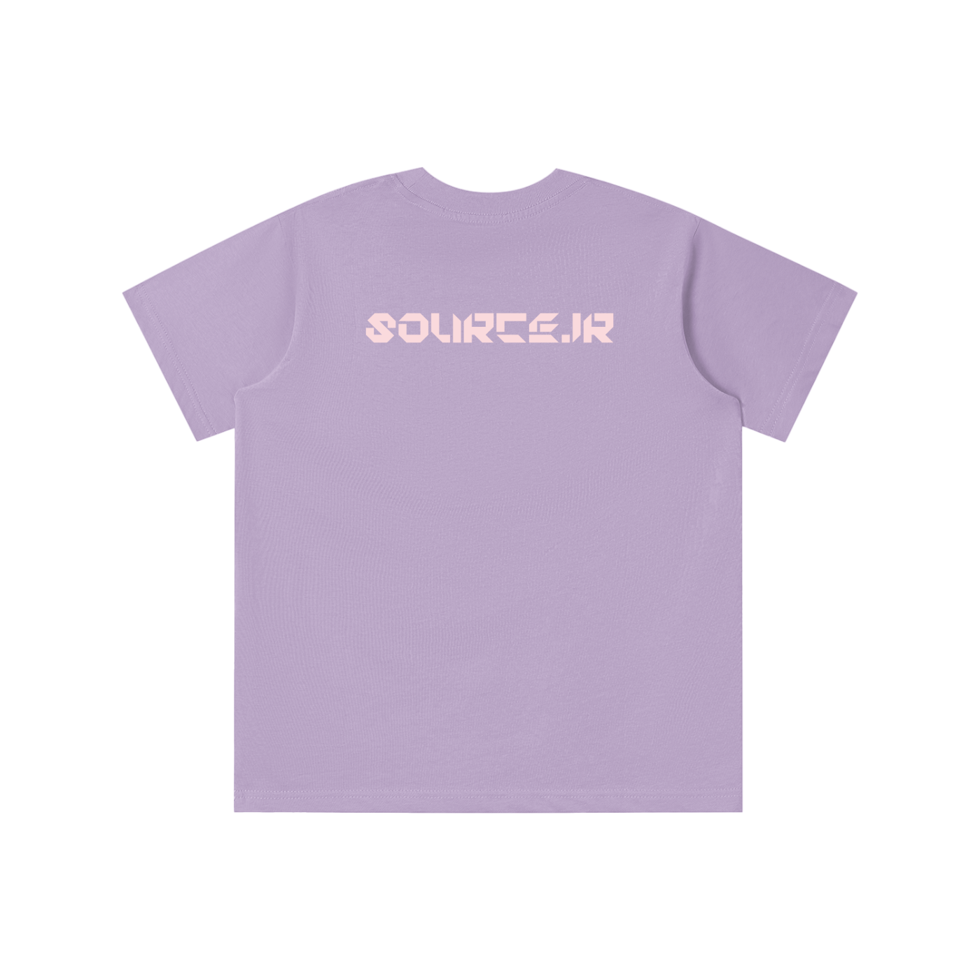 Purple t-shirt with 'SOURICE.JR' logo on a white background